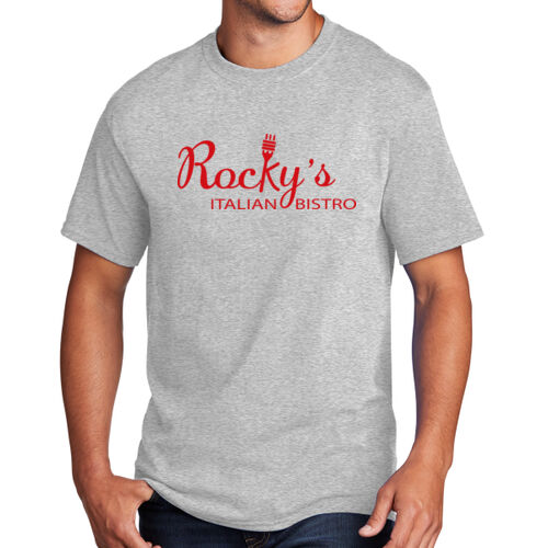 Rocky's Italian Bistro - Red Front Print - 1 Color on a Port & Company® - Core Cotton Tee Thumbnail