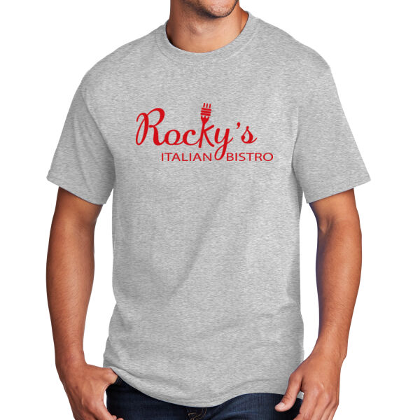 Rocky's Italian Bistro - Red Front Print - 1 Color on a Port & Company® - Core Cotton Tee Thumbnail